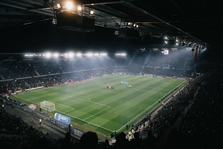 Stadion sepak bola yang penuh penonton